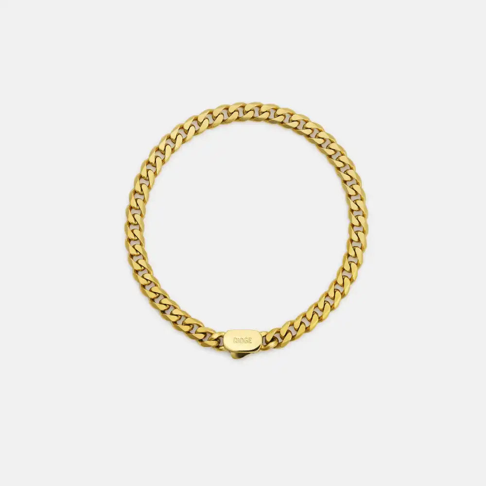 6mm Curb Bracelet - 18K Gold - Large