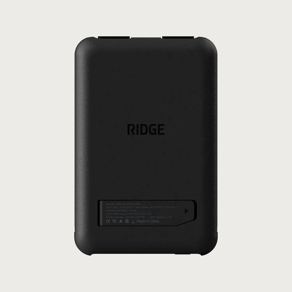 Ridge Power Bank - 10k mAh - Matte Black