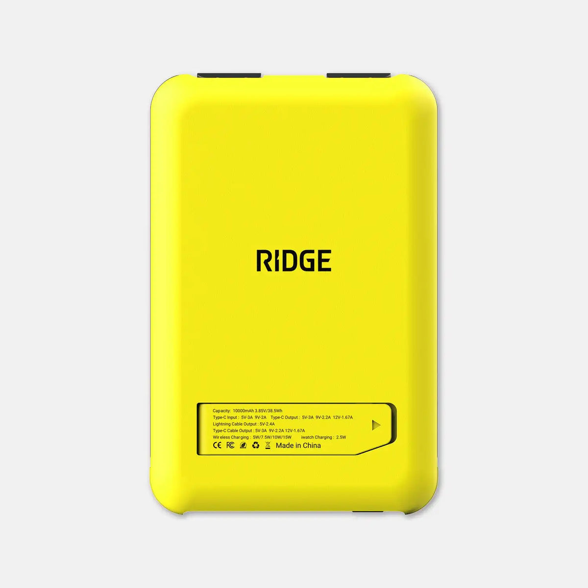 Ridge Power Bank - 10k mAh - Hyper Lime
