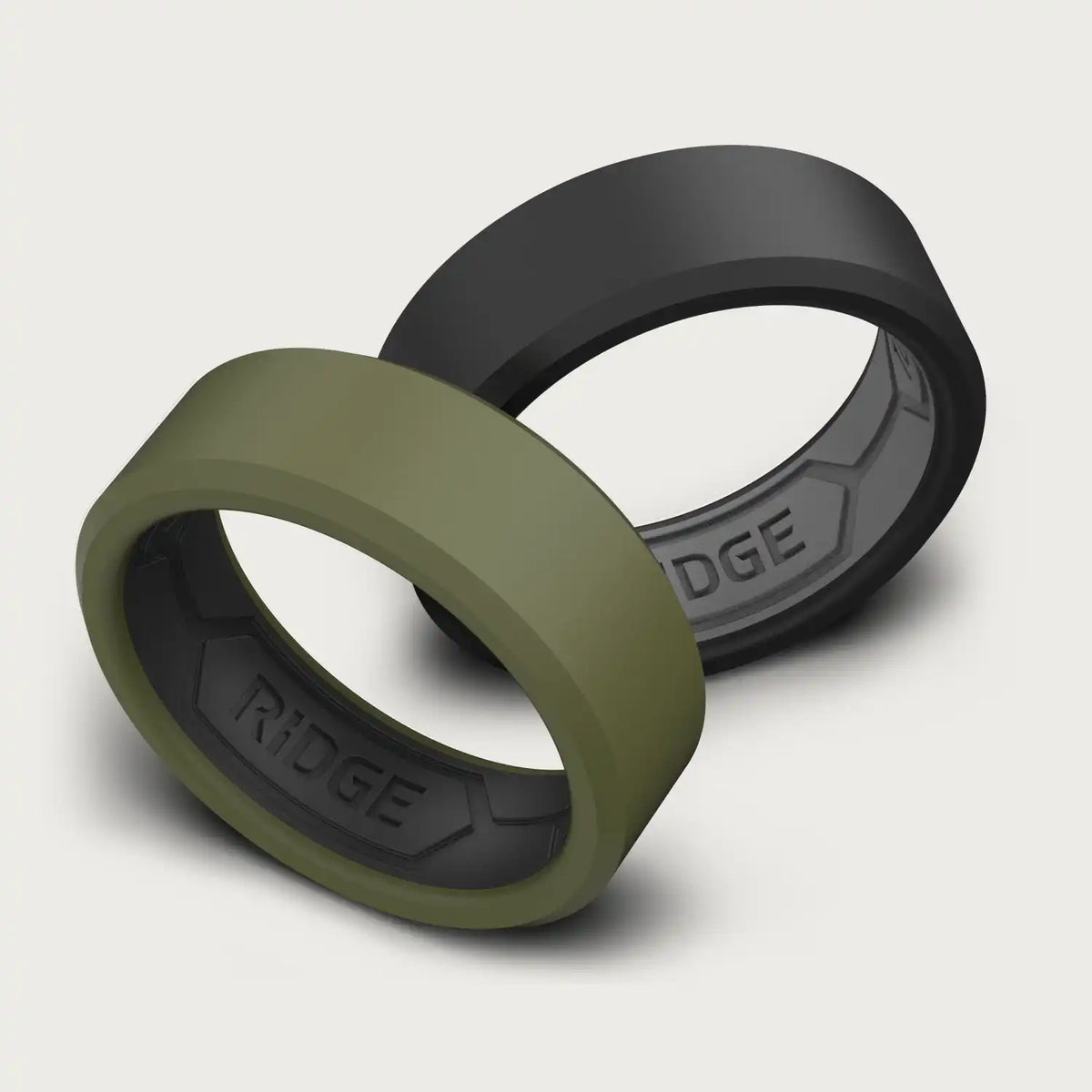 8mm Silicone Ring Set - Matte Olive