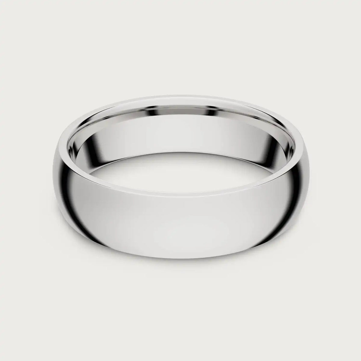 6mm Rounded Ring Set - Platinum - Tantalum Carbide