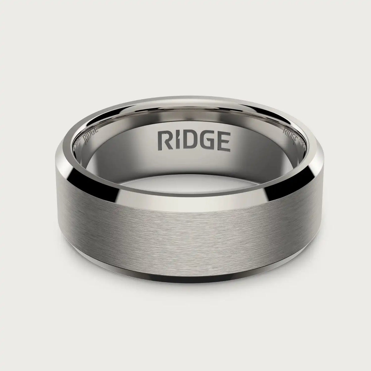 8mm Beveled Ring Set - Platinum - Tantalum Carbide