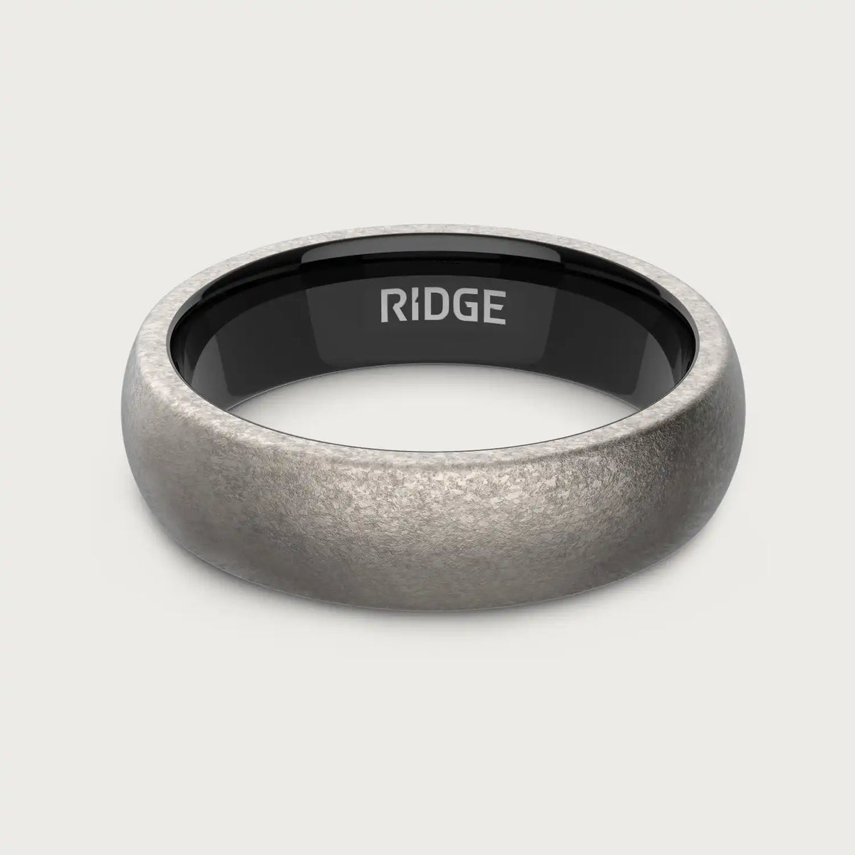 6mm Rounded Ring Set - Stonewashed Titanium