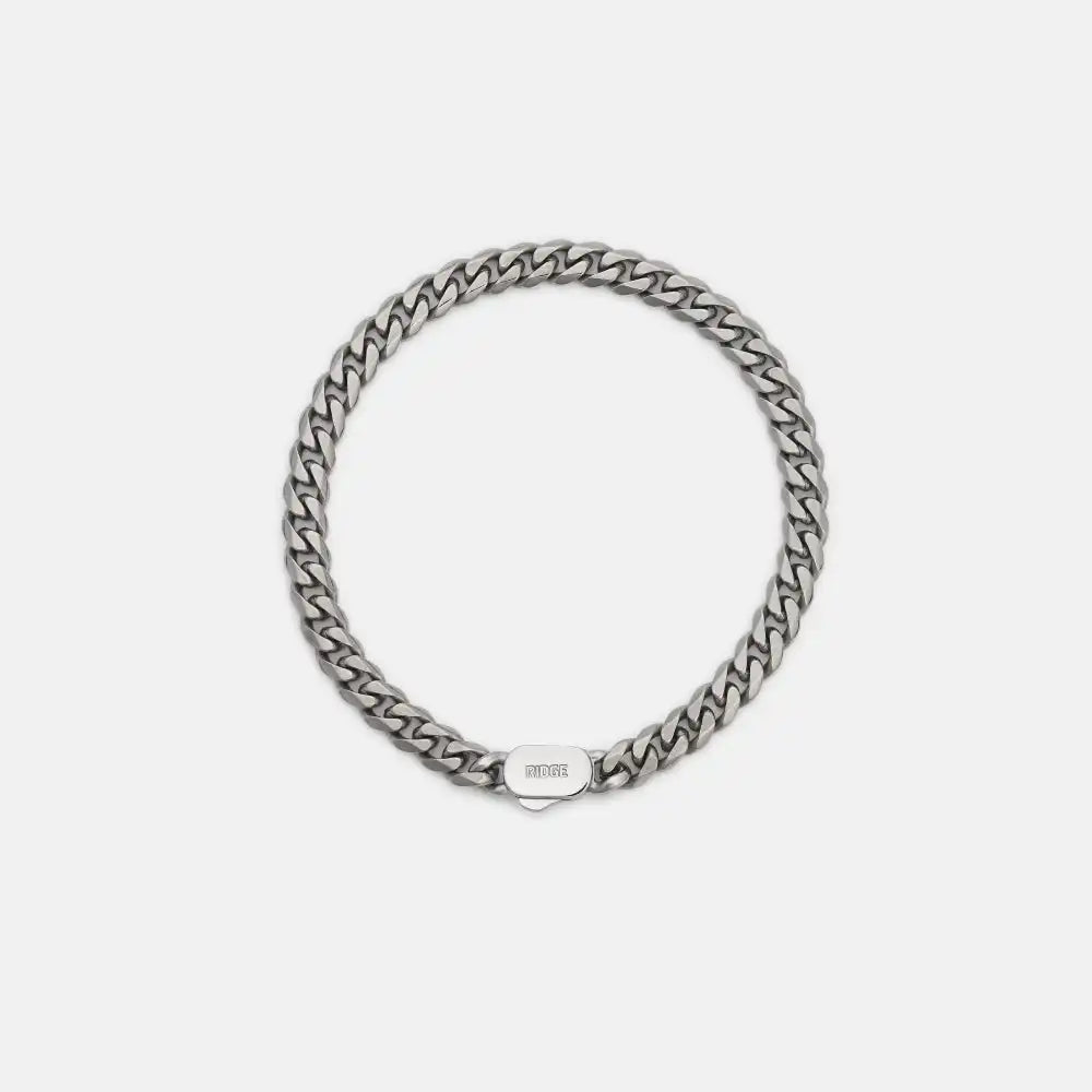 6mm Curb Bracelet - Titanium - Large