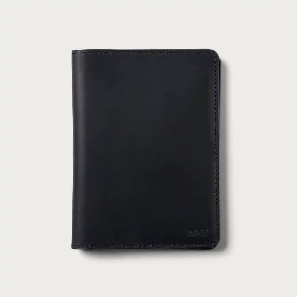 Passport Wallet - Midnight Black Leather