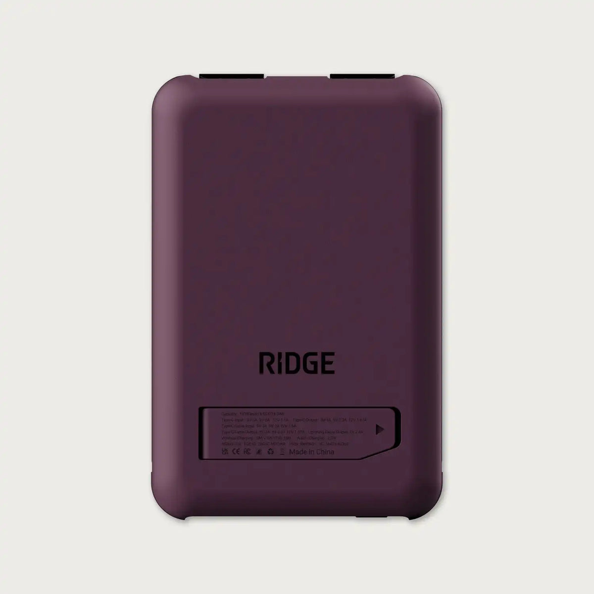 Ridge Power Bank - 10k mAh - Burgundy