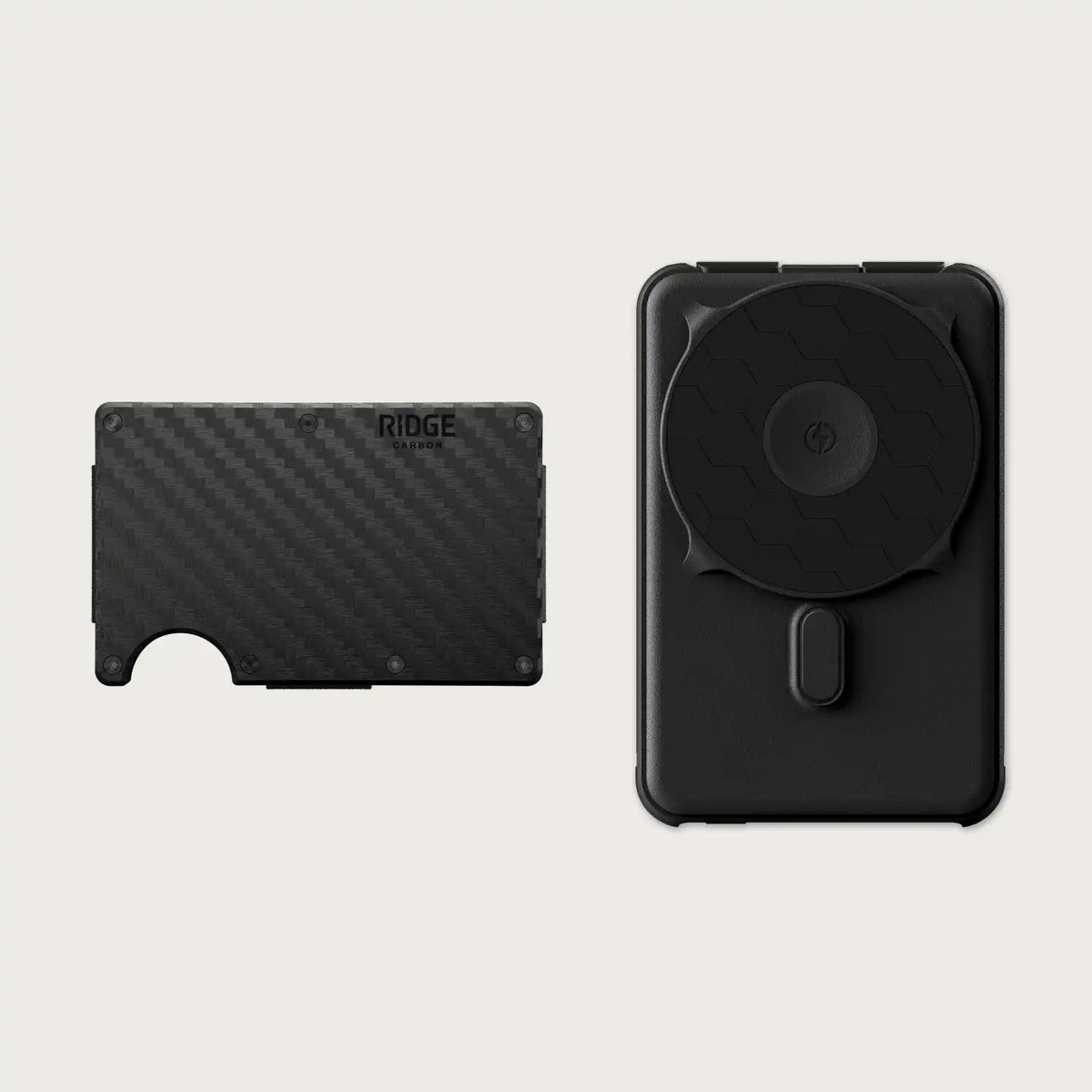 Ridge Wallet + Power Bank - Carbon Fiber 3K + Matte Black